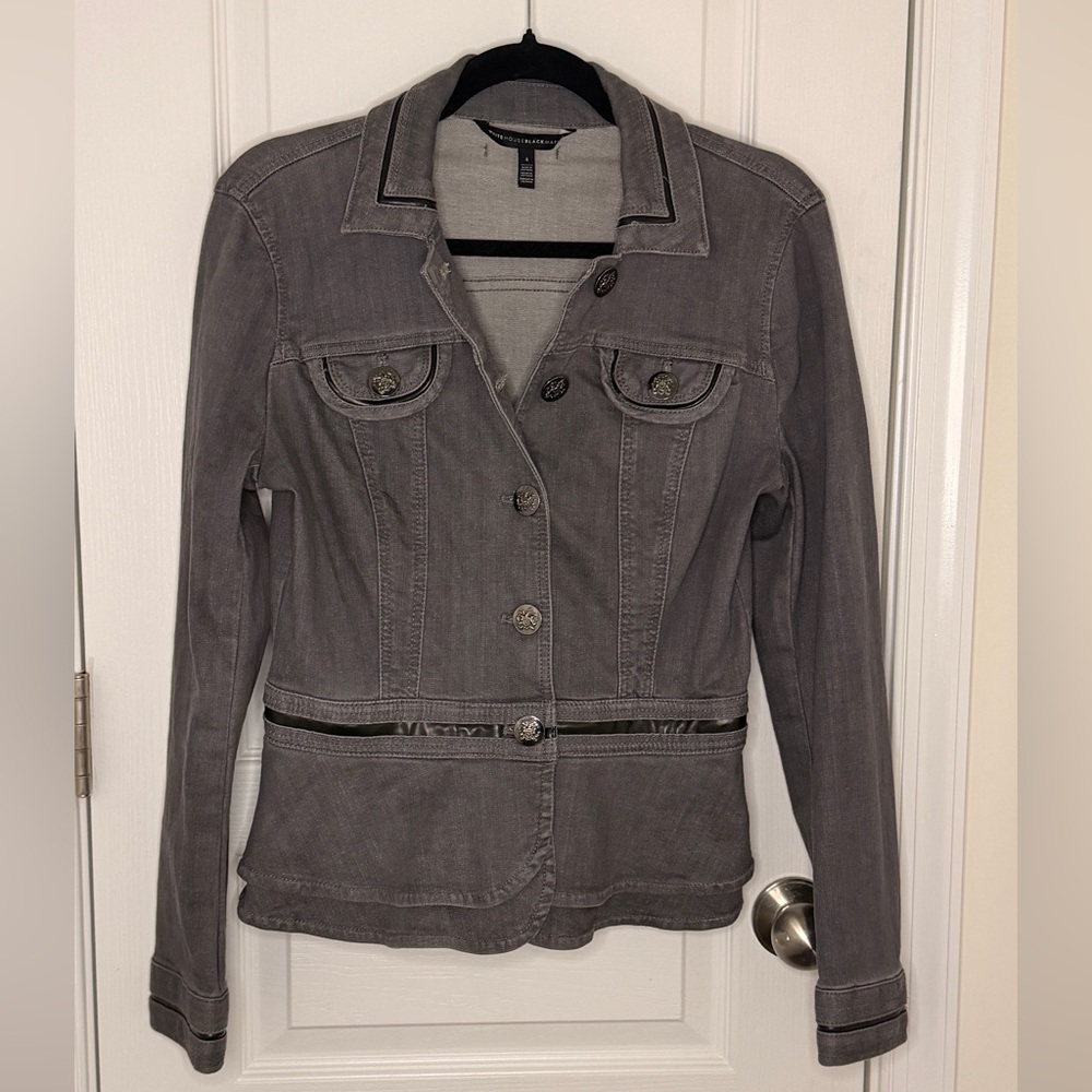 White House Black Market Charcoal Jean Jacket